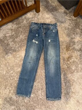 Lucky Brand Women's Distressed Straight Leg Jeans — Medium Blue